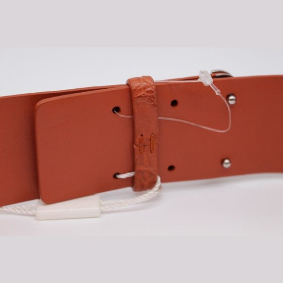 Salvatore Ferragamo Sunstone Orange Leather Belt Size 70 - Picture 2 of 7